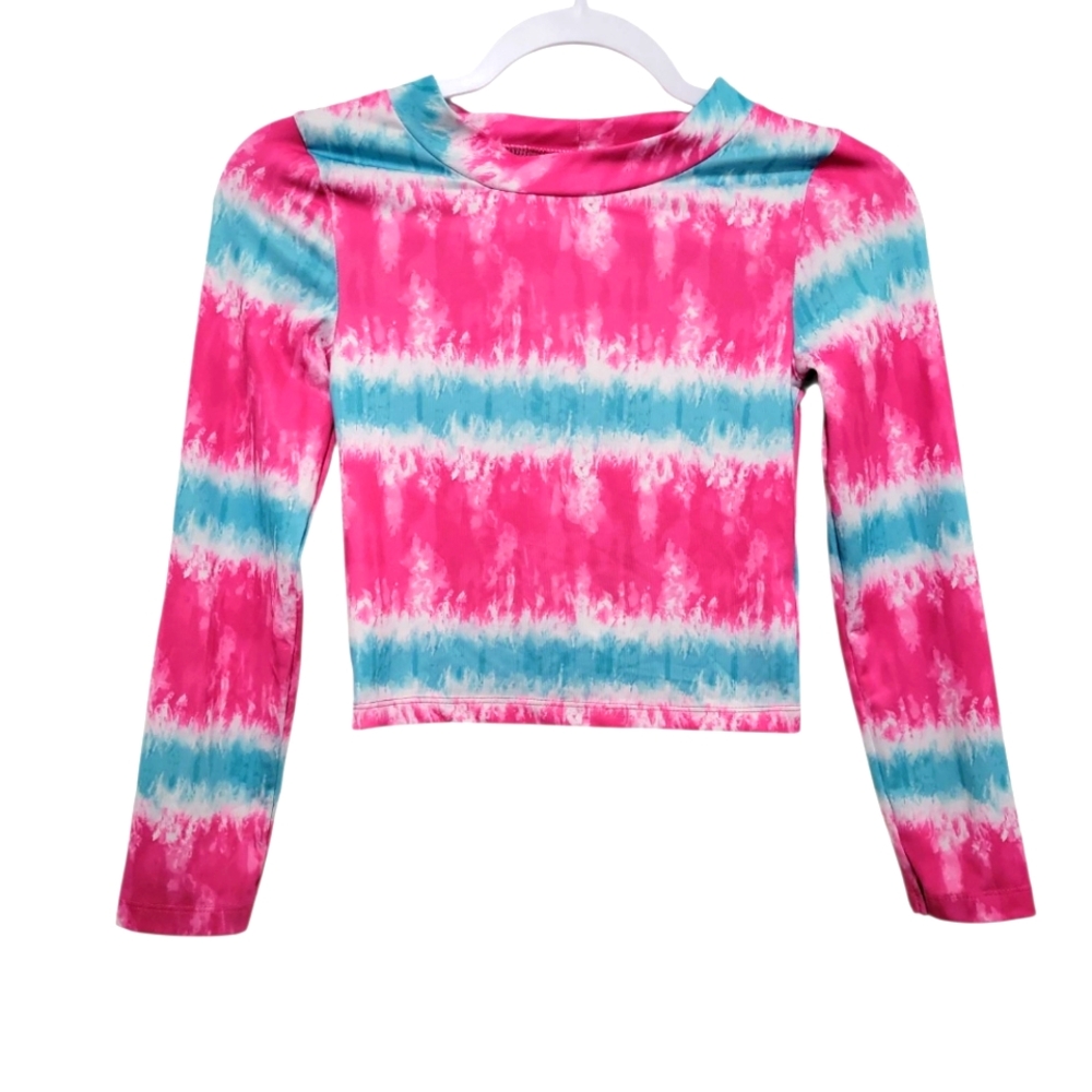 Penelope Mack Pink & Teal Tie Swim Dye Rash Guard 12